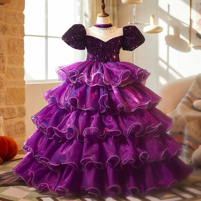 dark purple birthday dress Ellie Wilde EW36083 A Line Lace Long Formal Prom Dress