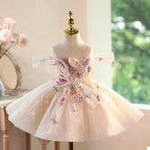Luxury Flower Girl Dress for Piano Performance and Stage Host Pageant Tulle Gown