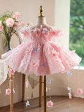 Pink Tulle Toddler Princess Gown | Birthday Party & Wedding Flower Girl Dress