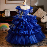 Royal Blue Girls Pageant Dress | Luxury Kids Piano Recital Gown