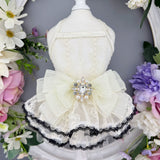 Handmade Ivory Puppy Wedding Dress for Dog&Cat Outfit Birthday Party & Photoshoot
