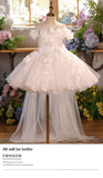 Luxury White 3D Flower Girl Dress with Train | Kids Wedding Gown