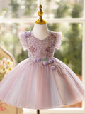 Lavender Pink Girls Pageant Dress | Baby Birthday Party Dress Luxury Flower Girl Gown