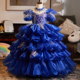 Royal Blue Girls Pageant Dress | Luxury Kids Piano Recital Gown