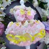 Handmade Pink Flower Elegant Pearl Puppy Party Dress for Dog&Cat Wedding & Birthday Photos