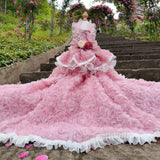 Luxury Pink Royal Puppy Wedding Party Princess Dress | Dog Photo Prop Outfit
