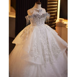 Luxury White Flower Girl Dress with Tassel Crystals | Princess Pageant Gown