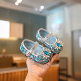 Sparkling Rhinestone Princess Shoes for Girls - Glitter Mary Jane Flats for Weddings, Birthday Parties & Cosplay