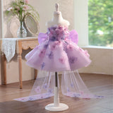 Lavender Flower Girl Dress for Wedding Pageant | Kids Prom Gown