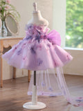 Lavender Flower Girl Dress for Wedding Pageant | Kids Prom Gown